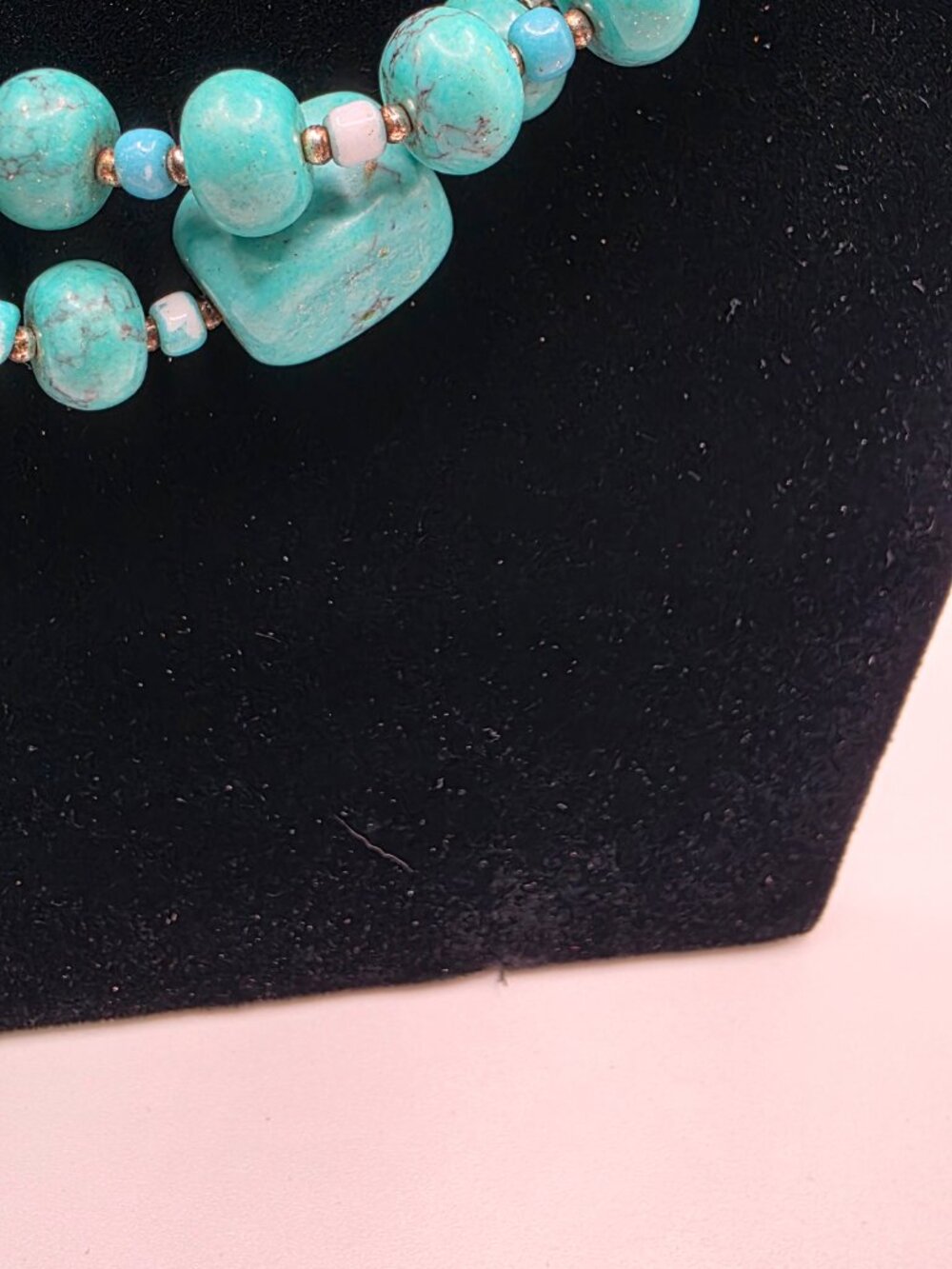 Premier Designs Cabo Faux Turquoise Necklace & Silver Tone Earrings Set - Picture 4 of 8